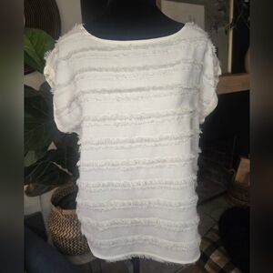 Maeve White Textured Shirt